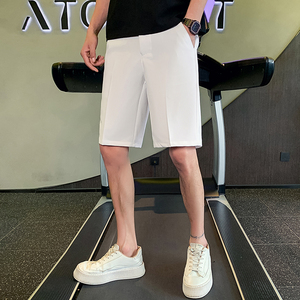 夏季男士短裤五分裤裤子直筒休闲潮流薄款2025夏季-P38-AX125-白图片