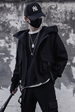 2025春秋款男士工装外套机能风连帽夹克暗黑系潮流褂子JK23-P108，男装夹克，电商A270