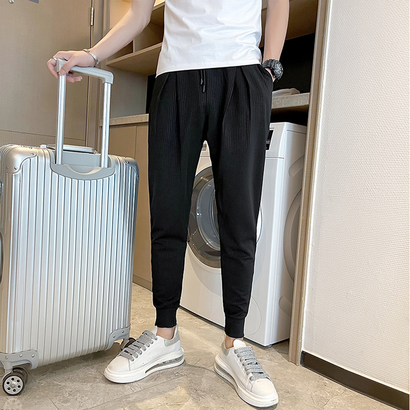 夏季男休闲裤长裤宽松潮流裤子百搭2021束脚哈伦裤潮牌韩版P60,男装休闲裤,电商A270