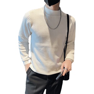 2025春秋季新款男士毛衣针织衫修身加厚打底衫半高领衣服MY03-p48图片