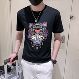夏季薄款2022半袖衣服印花圆领上韩版t恤短袖潮牌圆领男装p28，男装T恤，电商A270