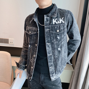 2025秋季外套男牛仔衣服夹克潮流春秋款痞帅精神小伙网红P68图片