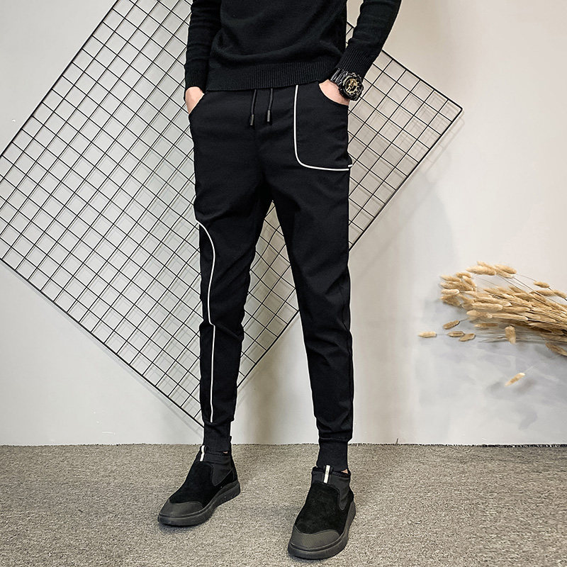 秋季男休闲裤长裤修身潮流裤子百搭2020束脚小脚裤潮牌P55,男装休闲裤,电商A270