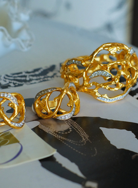 vintage toccata Elizabeth Taylor for Avon 藤蔓 手镯 耳夹