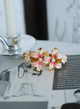 vintage toccata KJL 粉色 鸢尾花 手镯