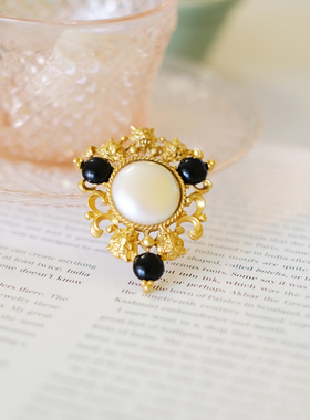 艺伎的胭脂 vintage Avon雅芳 狮子 珍珠 金色 胸针