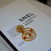 toccata 金色 avon vintage 雅芳 红色 音符 胸针