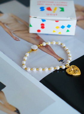 vintage toccata avon disney 联名 爱心 珍珠 保存品 项链