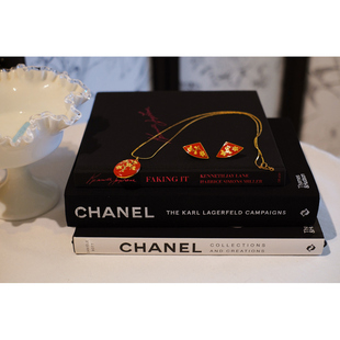 红色 花卉 项链 vintage 套装 Napier 耳夹 toccata