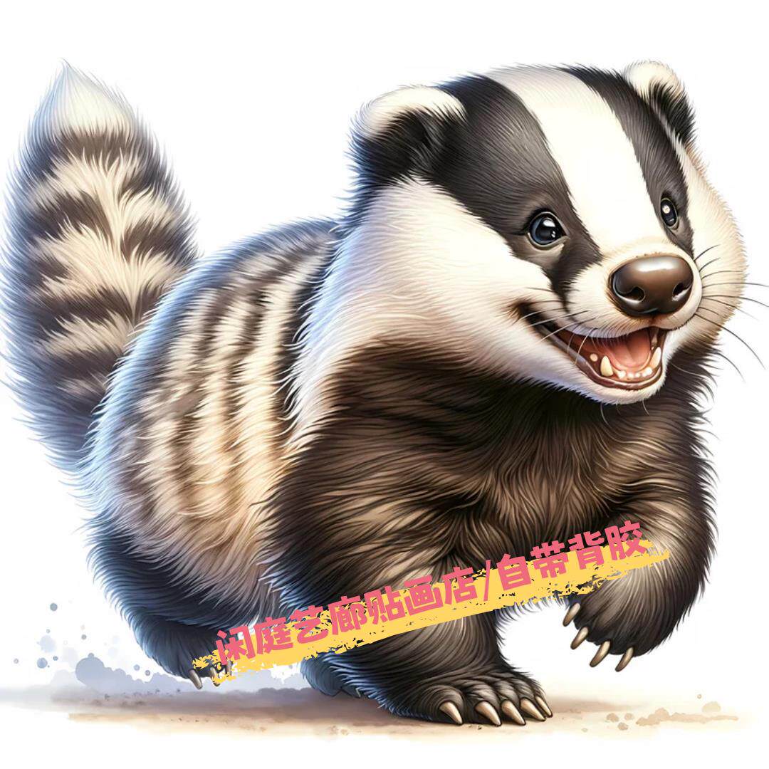 可爱浣熊ins风卡通动物图案家居房间墙上个性贴车贴家具划痕遮挡