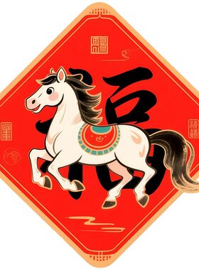 马到成功福气贴纸墙贴电动车宿舍冰箱贴出租房大号装饰自粘贴防水