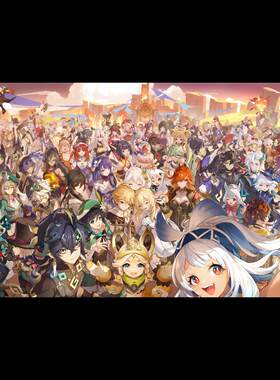 原神原魔周年庆墙贴纸客厅寝室卧室内出租房装饰自粘贴画创意防水