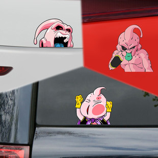趣味七龙珠塞亚个性卡通动漫贴纸防水防晒贴画电动车笔记本车窗贴