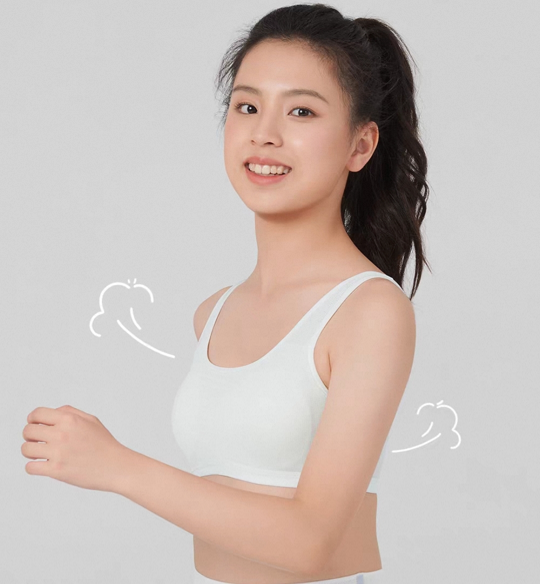 怡兰芬2520速干体育课少女文胸初中纯棉高中生内衣女大童胸罩透气