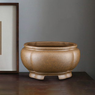 中大号高档精品名家正品 唯珍原矿段泥柴烧还原烧高海棠紫砂盆景盆