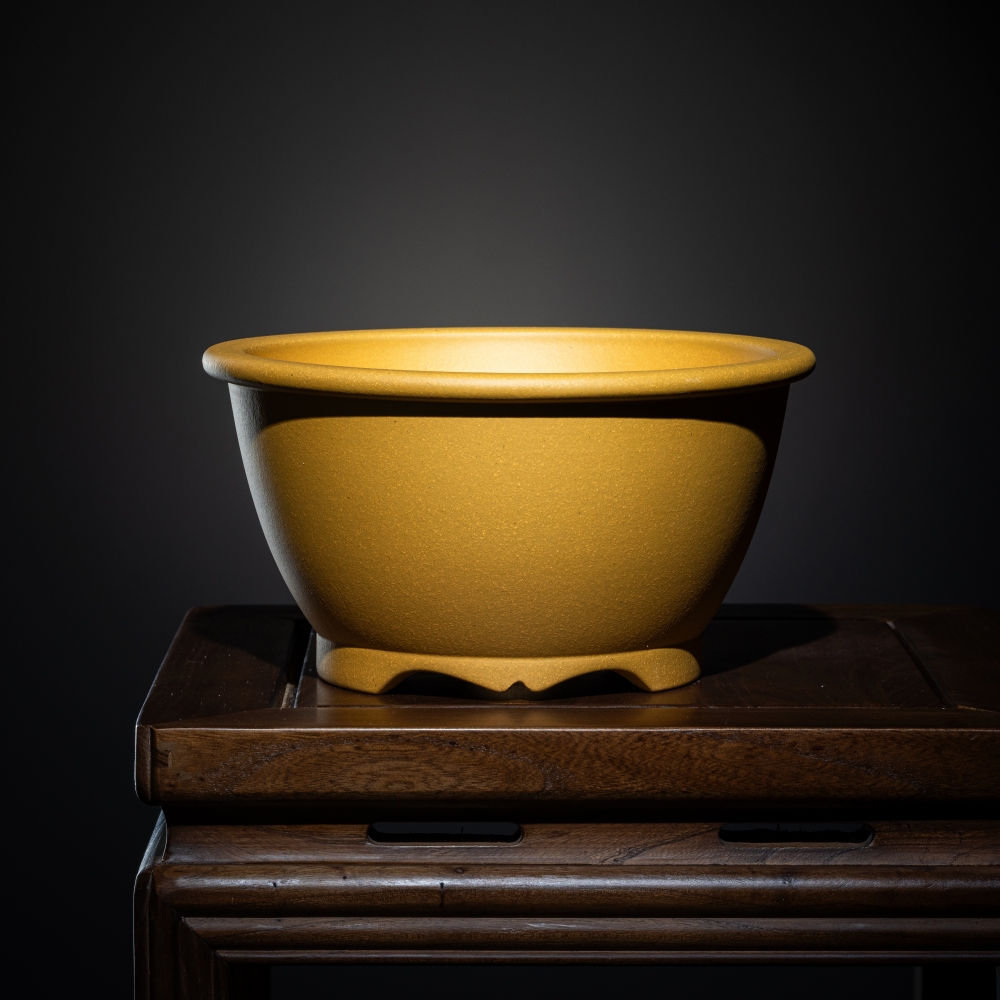 五道素新款精品定制高档紫砂圆盆李记高档紫砂花盆