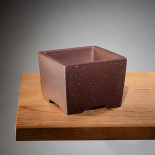 高档精品中小号朱永南手工铺砂罗汉松文竹云竹四方一颗印方紫砂盆