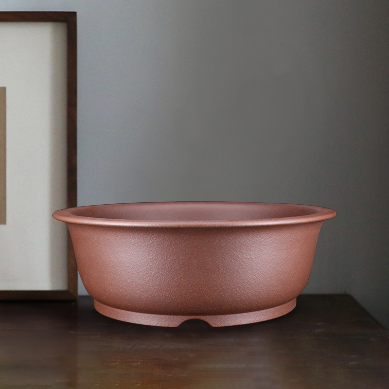 高档精品全手工原矿大号紫砂圆盆