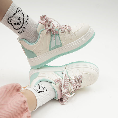 增高平底板鞋蓓尔女鞋厚底板鞋