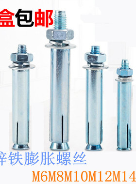DM镀锌膨胀螺丝螺栓镀锌金属膨胀内胀拉爆碳钢胀管M8M10铁.膨胀铁