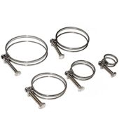 10个装 双钢丝不锈钢喉箍钢丝箍强力喉箍钢丝喉箍橡胶管卡箍