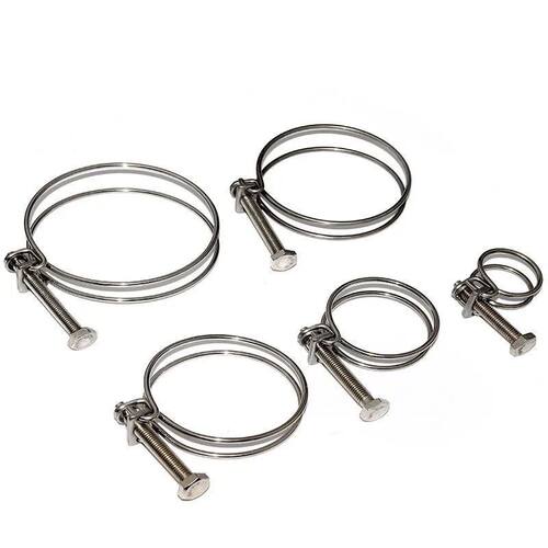 10个装双钢丝不锈钢喉箍钢丝箍强力喉箍钢丝喉箍橡胶管卡箍