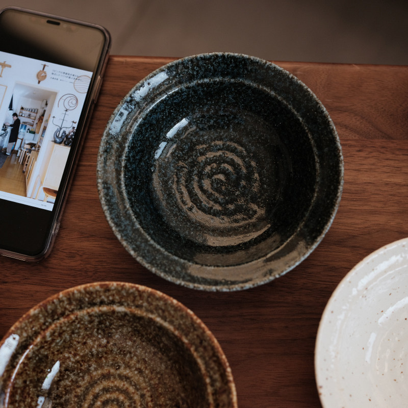 4色粗瓷颗粒小碗●日本进口美浓烧粗粝感日式料理碗多用碗釉下订