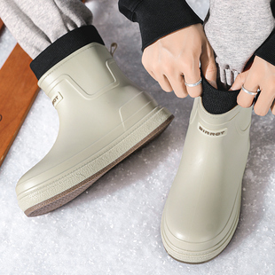 冬天加绒雨鞋男款外卖骑手专用防水雨靴男士防滑防臭钓鱼水鞋胶鞋