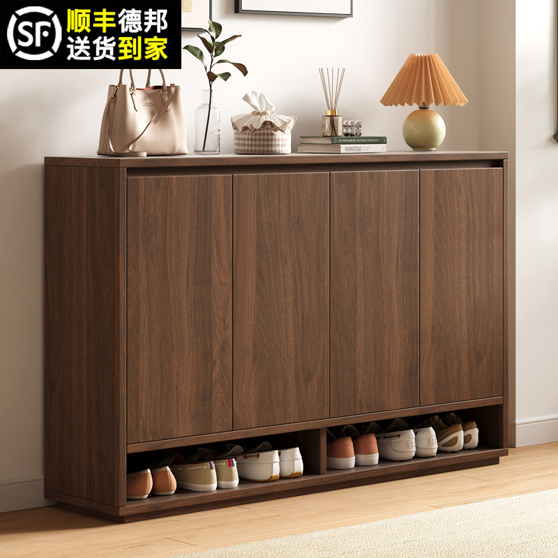 实木家用门口外楼道走廊鞋柜入户玄关阳台储物柜一体靠墙收纳鞋架