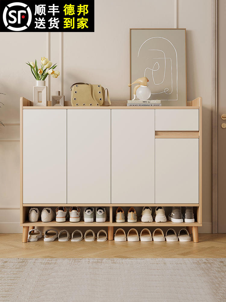 鞋柜家用门口2025新款爆款阳台玄关入户楼道口实木鞋柜超薄窄鞋架