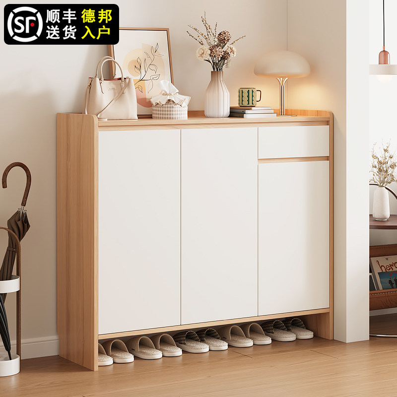 实木鞋柜楼道门口多层收纳储物架