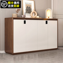 实木带密码锁鞋柜家用门口外楼道电梯走廊入户一体靠墙大容量鞋架