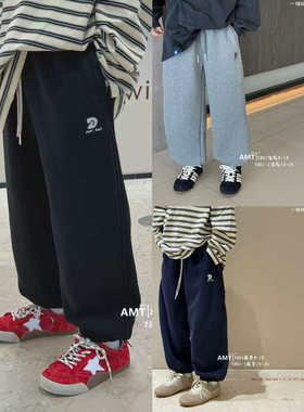 男女童加绒卫裤秋冬新款儿童保暖宽松休闲束脚长裤中大童运动裤子