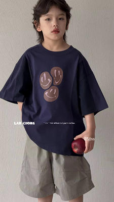 览虫潮牌街舞童装男女童短袖T恤衫新款夏季韩版时尚百搭儿童上衣