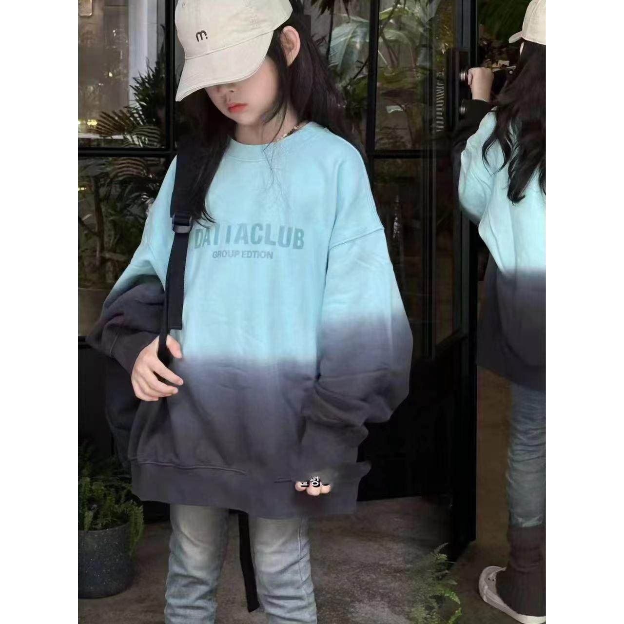 ANNA波拉韩国儿童装卫衣春秋季2025新款男女童圆领上衣外套潮酷