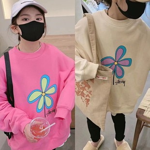 Anna波拉韩国童装男女套头卫衣春秋季新款中大童韩版休闲外套亲子