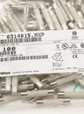 原装力特 0314015.MXP 参数15A250V 6.35*31.75 快断陶瓷管保险丝
