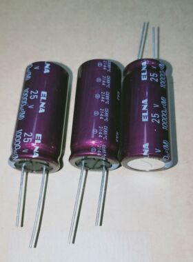 RA3系列 25V 10000UF 体积18*40 紫红袍 发烧音频 直插电解电容