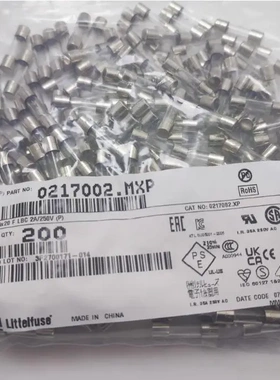 原装力特 0217002.MXP 参数 2A 250V 5*20MM 快熔断玻璃保险丝管