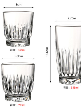 玻璃水杯咖啡杯高级感轻奢威士忌杯鸡尾酒杯酒吧调酒专用柯林杯子