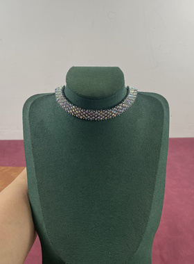 银色满钻颈链女款轻奢小众高级感精致2024新款气质时尚卡脖项链女