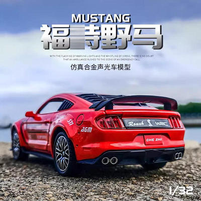 新款 车致福野马GT500特合金仿真汽车模型摆件儿童玩具车跑车赛车