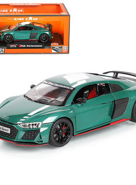 新款 [盒装]建元1:24R8v10合金声光车模型6处可开玩具车