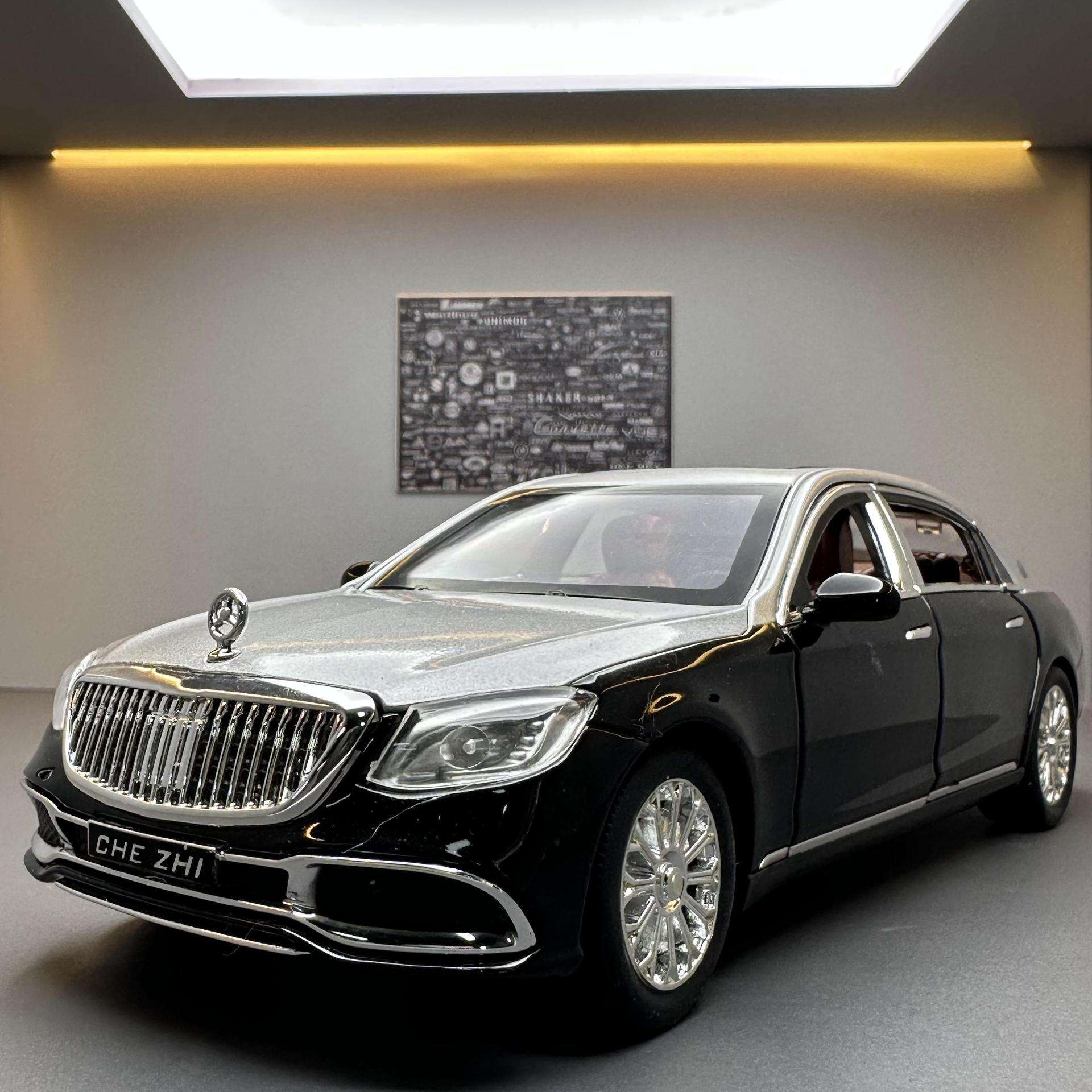 新款车致合金迈巴赫S600行政轿车模声光玩具汽车音乐模型摆件收藏