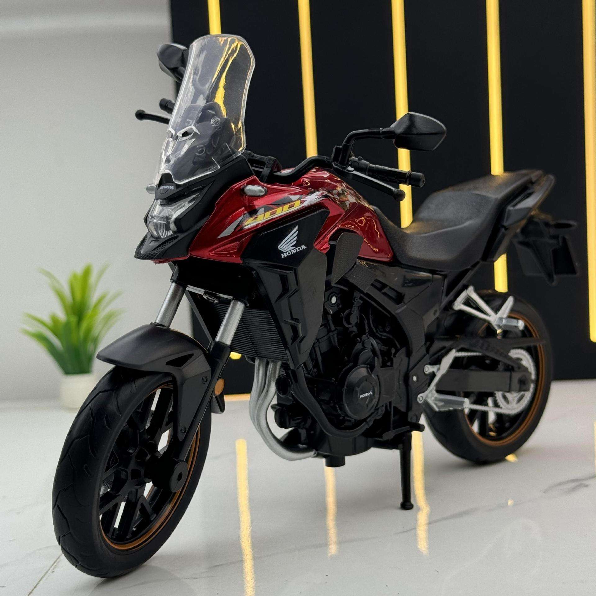 新款合金车模1:12本田CB400X摩托车滑行玩具车无声光模型摆件