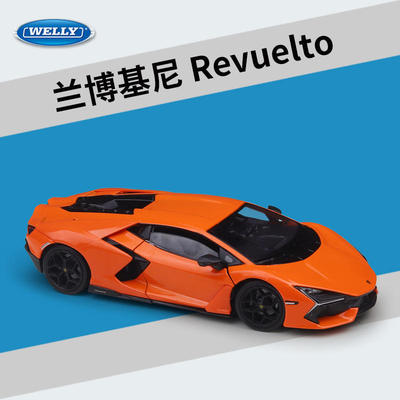新款 威利 1:24 兰博 Revuelto 跑车仿真合金汽车模型玩具礼品