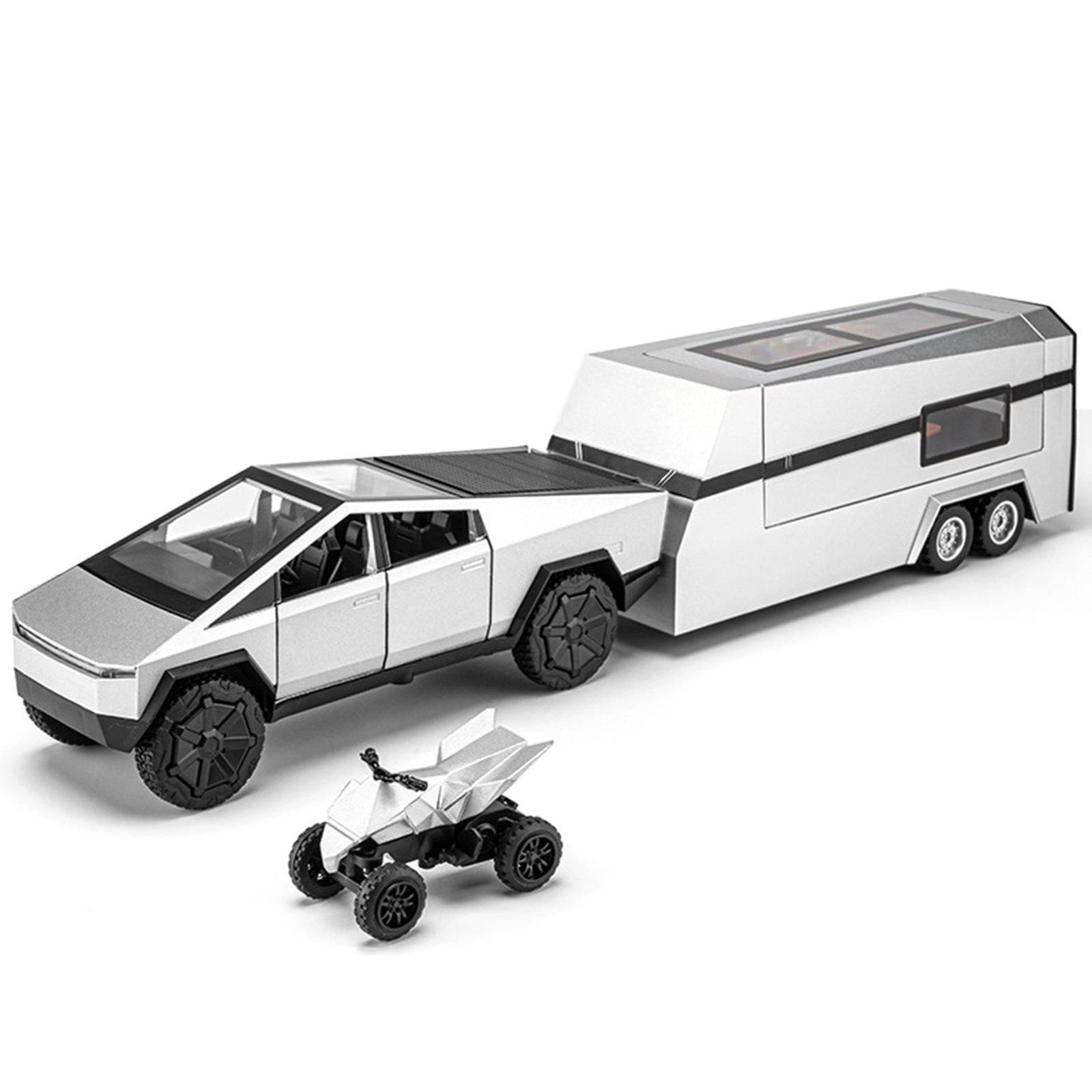 新款 1: 32 Tesla pick up camping car modèle alliage