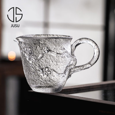 高端冰冻烧琉璃公道杯寒梅茶海茶具零配件家用日式分茶器单个公杯