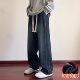 男士 2025秋冬新款 宽松直筒潮牌阔腿裤 加绒加厚牛仔裤 子男生长裤 子
