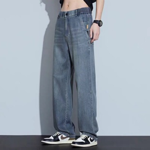 新款 复古水洗休闲长裤 天丝牛仔裤 直筒宽松潮牌美式 子 男士 2026春季